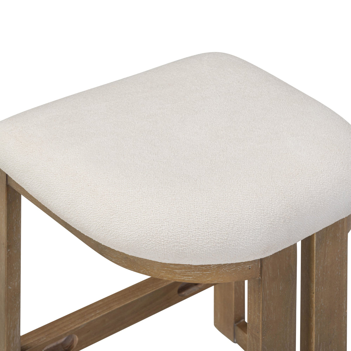 Barrel Wooden Backless Bar Stool Light Brown Set of 3