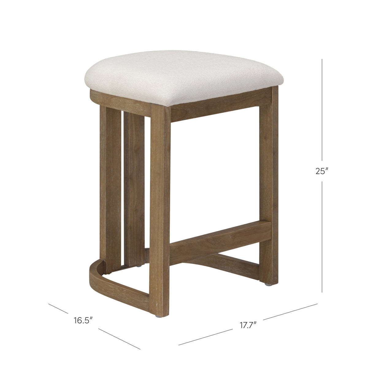 Barrel Wooden Backless Bar Stool Light Brown