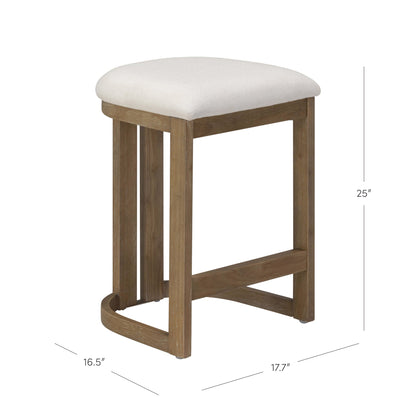 Barrel Wooden Backless Bar Stool Light Brown