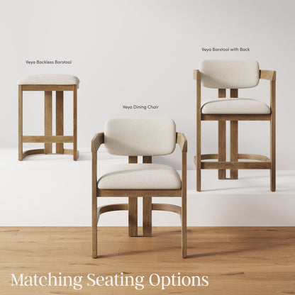 Barrel Wooden Backless Bar Stool Light Brown Set of 3