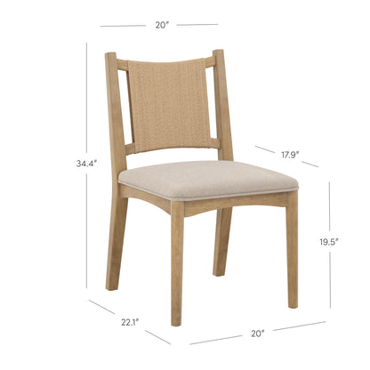 Arched Back Seagrass Dining Chair Light Brown