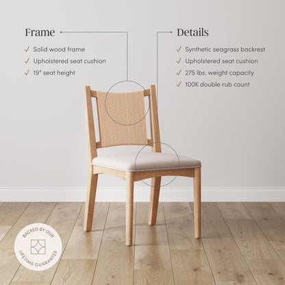 Arched Back Seagrass Dining Chair Light Brown