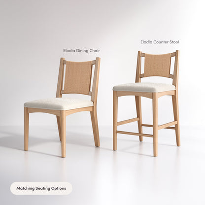 Arched Back Seagrass Boucle Dining Chair Raw Oak