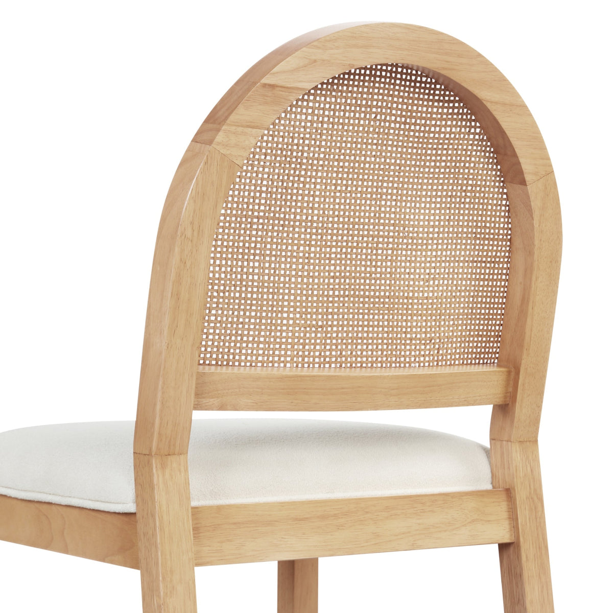 Boucle & Rattan Dining Chair Warm Pine