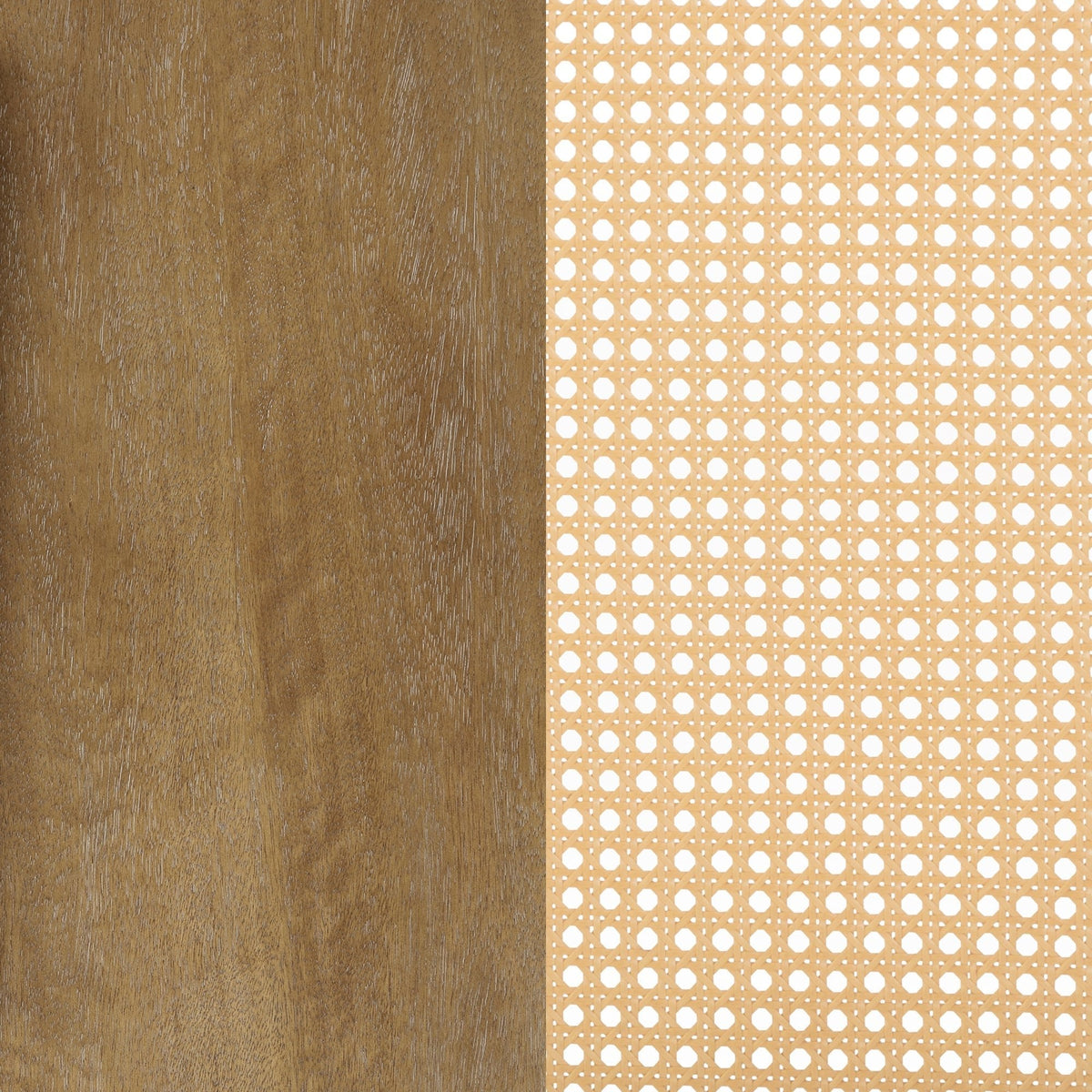 Bohemian Natural Wood & Rattan Dining Table Light Brown