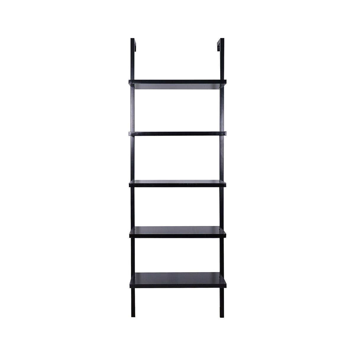 5-Shelf Ladder Bookshelf Black