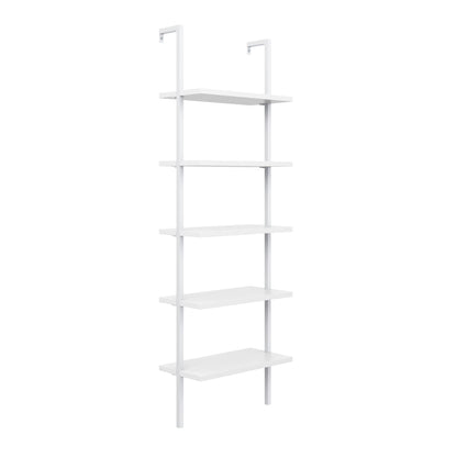 5-Shelf Ladder Bookshelf White