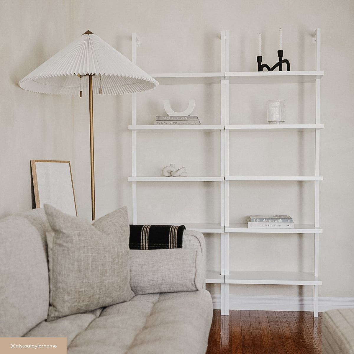 5-Shelf Ladder Bookshelf White