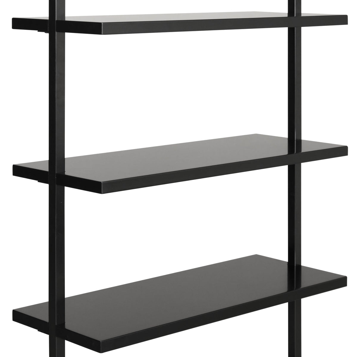 6-Shelf Ladder Bookshelf Black