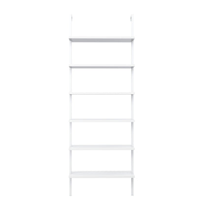 6-Shelf Ladder Bookshelf White