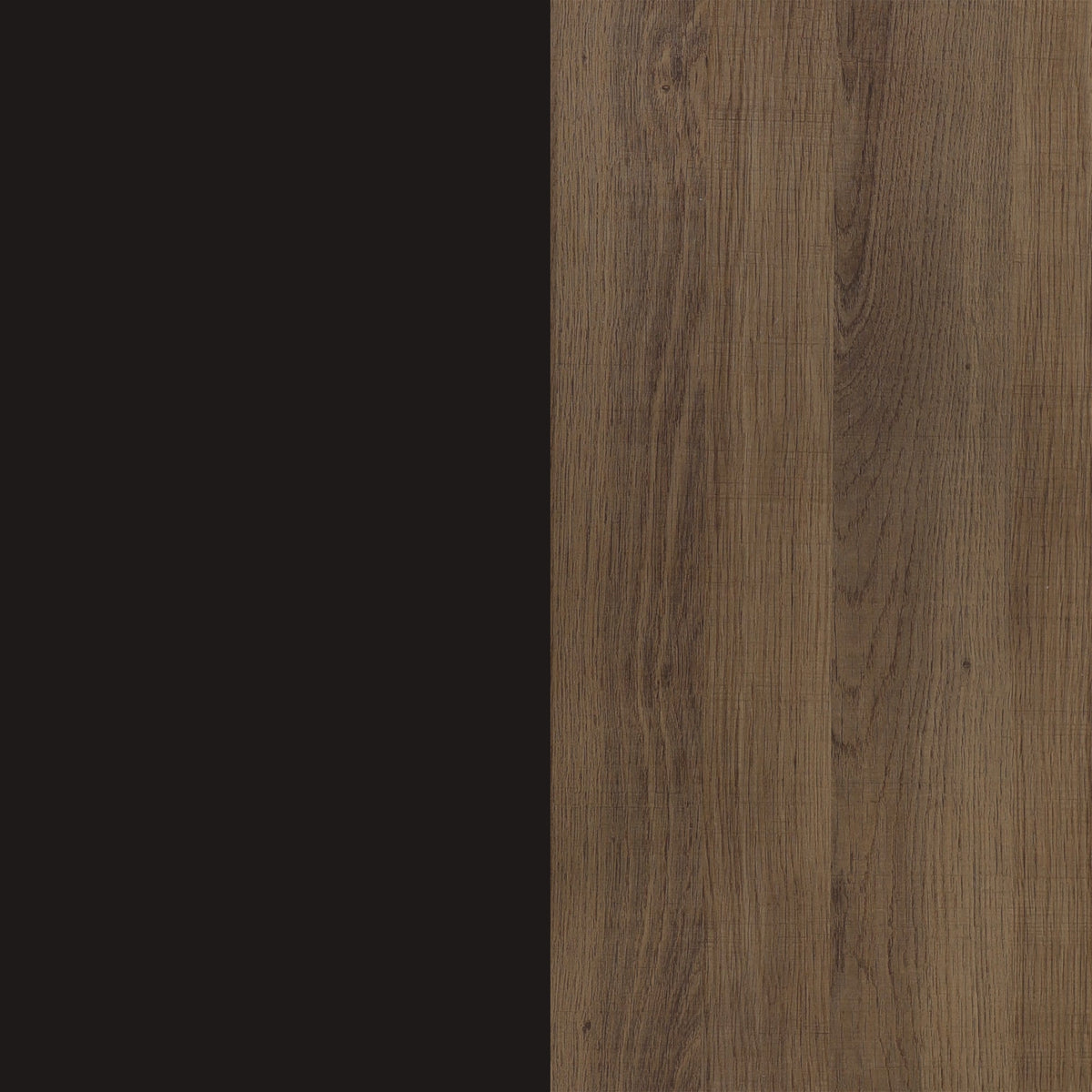 6-Shelf Ladder Bookshelf Oak Matte Black